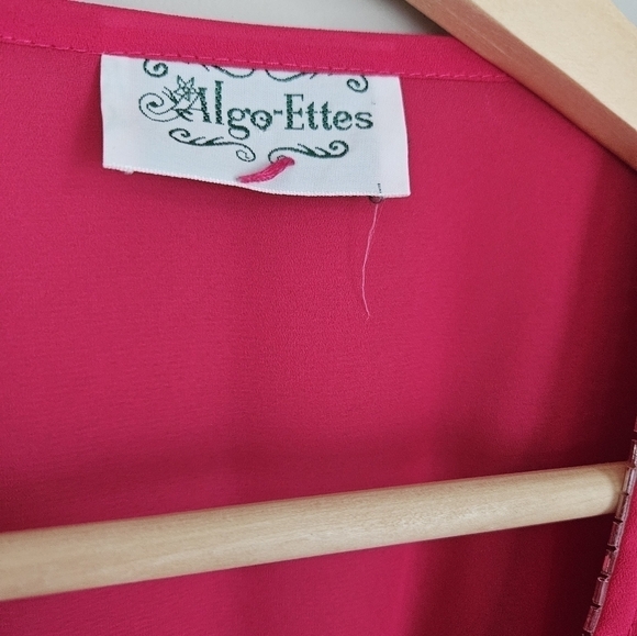 Vintage pink maxi boho  dress longsleeve 60's - Picture 3 of 8